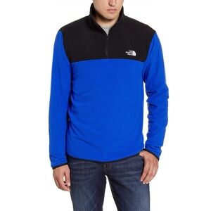 The North Face Fleece Blue and Black 1/4 Zip Pullover